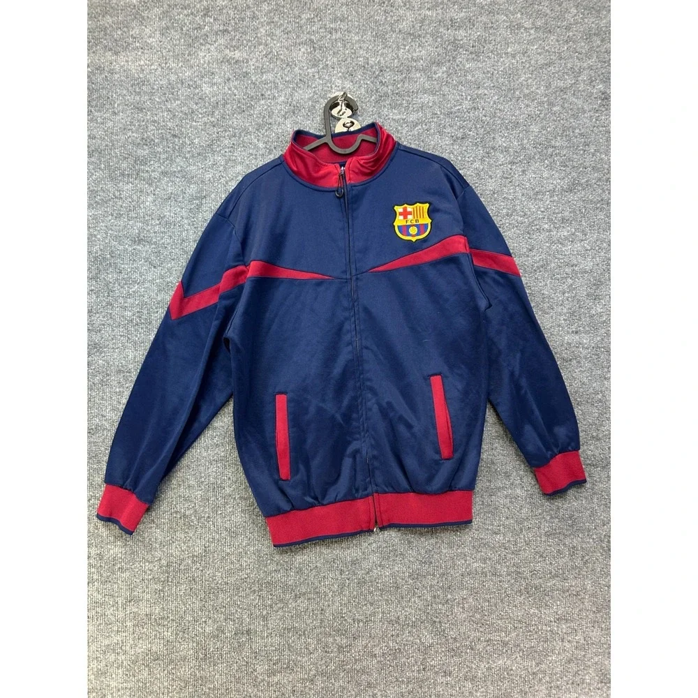 FC Barcelona Barca Track Jacket Men Navy Red Full Zip Crest Barca Sports - Small